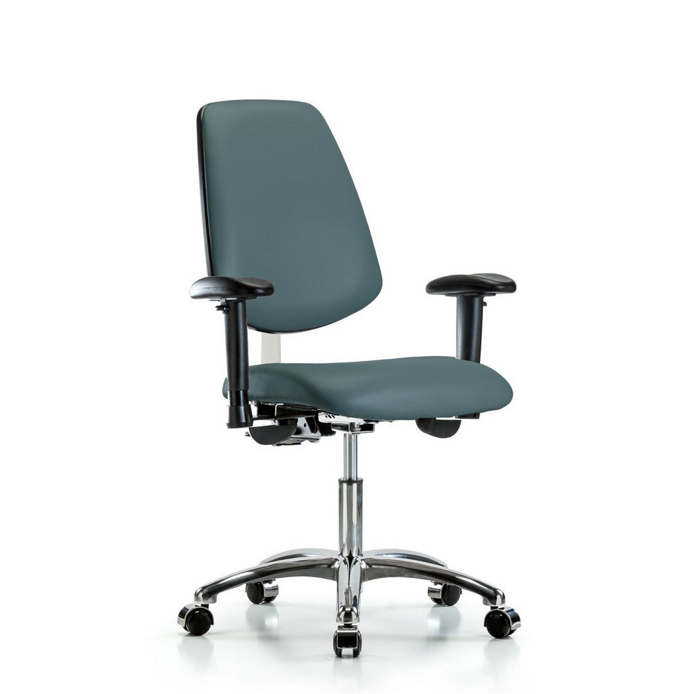 Clean Room Task Chair: Vinyl, 24" Seat Height, Colonial Blue