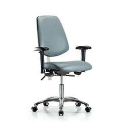 Clean Room Task Chair: Vinyl, 24" Seat Height, Storm