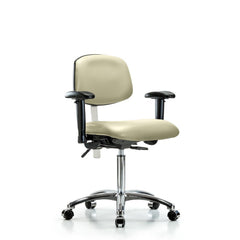 Clean Room Task Chair: Vinyl, 29" Seat Height, Adobe White