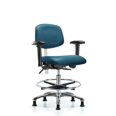 Clean Room Task Chair: Vinyl, 29" Seat Height, Marine Blue