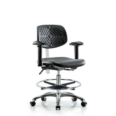 Clean Room Task Chair: Polyurethane, 28" Seat Height, Black