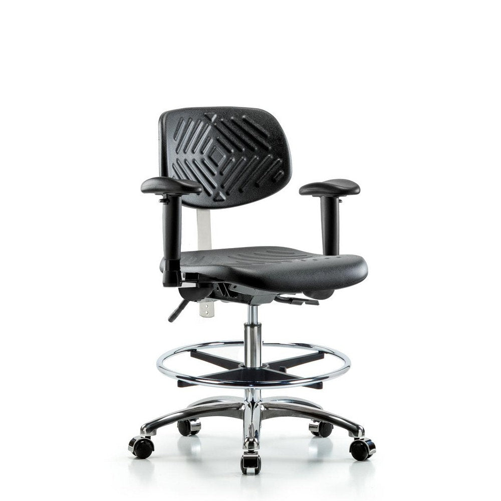 Clean Room Task Chair: Polyurethane, 28" Seat Height, Black