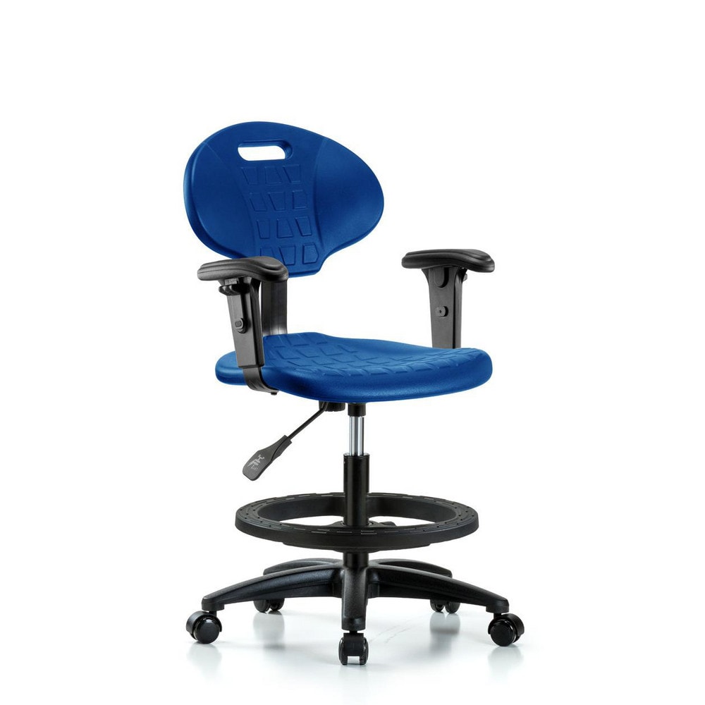 Polyurethane Task Chair: Polyurethane, 26-1/4" Seat Height, Blue