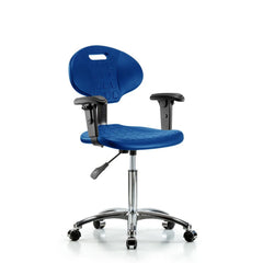 Polyurethane Task Chair: Polyurethane, 27" Seat Height, Blue