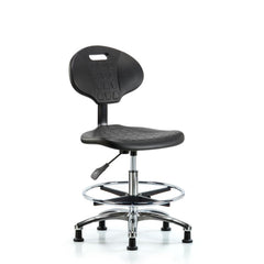 Polyurethane Task Chair: Polyurethane, 27" Seat Height, Black