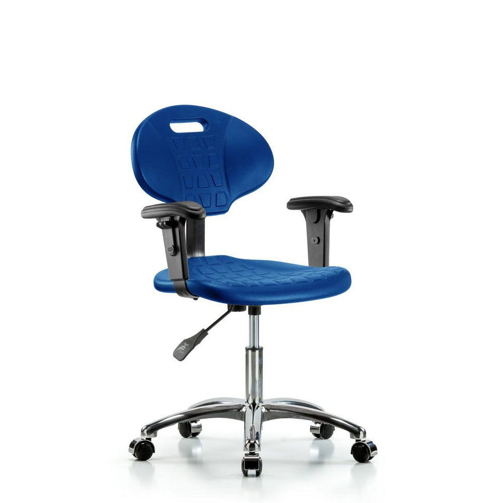 Polyurethane Task Chair: Polyurethane, 21-3/4" Seat Height, Blue