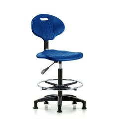 Polyurethane Task Chair: Polyurethane, 33" Seat Height, Blue