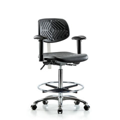 Clean Room Task Chair: Polyurethane, 34-3/4" Seat Height, Black