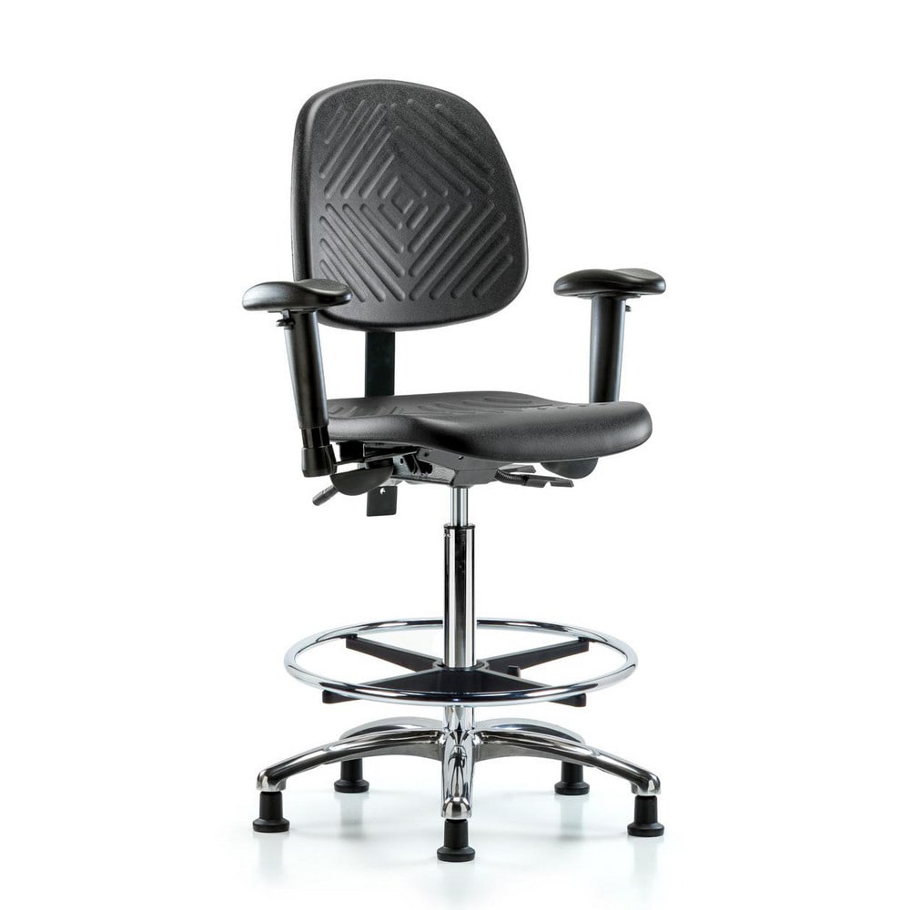 Polyurethane Task Chair: Polyurethane, 34-3/4" Seat Height, Black