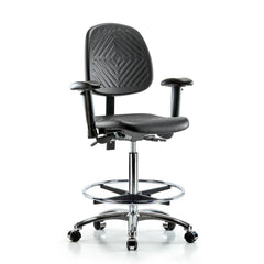 Polyurethane Task Chair: Polyurethane, 34-3/4" Seat Height, Black