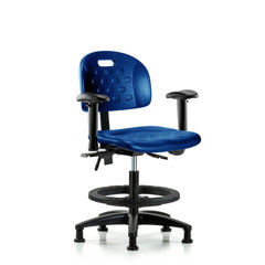 Polyurethane Task Chair: Polyurethane, 27-1/2" Seat Height, Blue