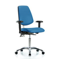 Clean Room & ESD Task Chair: ESD Vinyl, 29" Seat Height, Blue