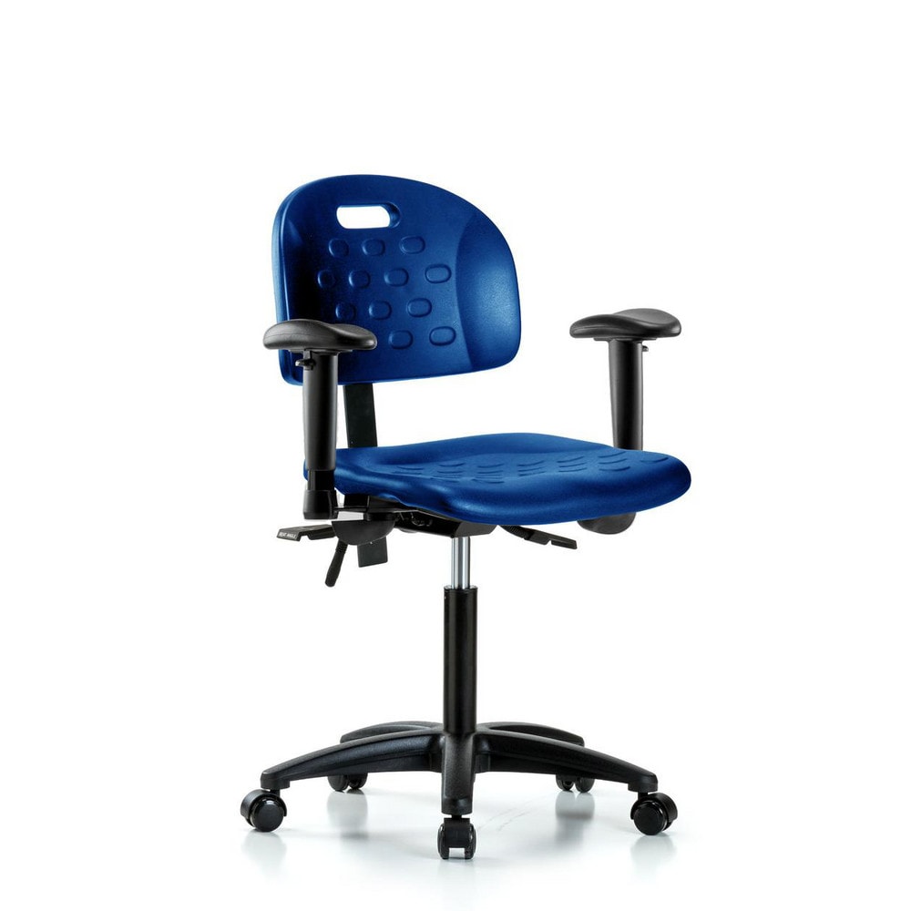 Polyurethane Task Chair: Polyurethane, 27-1/2" Seat Height, Blue