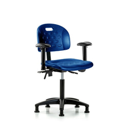 Polyurethane Task Chair: Polyurethane, 27-1/2" Seat Height, Blue