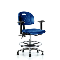 Polyurethane Task Chair: Polyurethane, 28" Seat Height, Blue