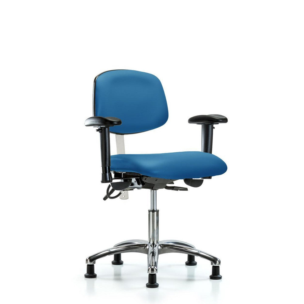 Clean Room & ESD Task Chair: ESD Vinyl, 24" Seat Height, Blue