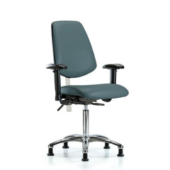 Clean Room Task Chair: Vinyl, 29" Seat Height, Colonial Blue