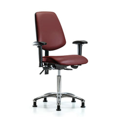 Ergonomic Multifunction Task Chair: Vinyl, 29" Seat Height, Borscht