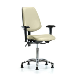 Ergonomic Multifunction Task Chair: Vinyl, 29" Seat Height, Adobe White