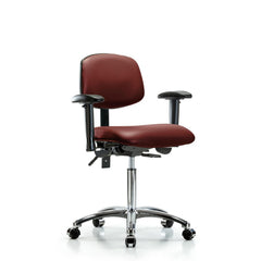 Ergonomic Multifunction Task Chair: Vinyl, 29" Seat Height, Borscht