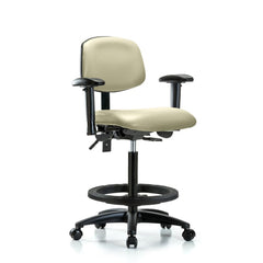 Ergonomic Multifunction Task Chair: Vinyl, 34-1/2" Seat Height, Adobe White