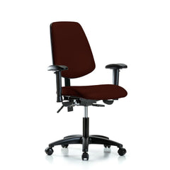 Ergonomic Multifunction Task Chair: Vinyl, 23" Seat Height, Burgundy