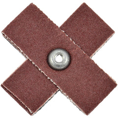 Cross & Square Pads; Pad Type: Cross; Abrasive Type: Coated; Grade: Coarse; Grit: 60; Eyelet Size: 8-32; Pad Length: 2.0000; Pad Width: 0.50; Abrasive Material: Aluminum Oxide