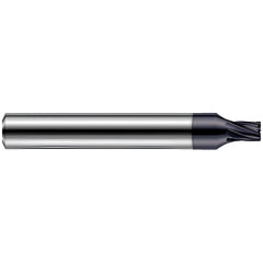 Corner Radius End Mill: 0.0620" Dia, 0.093" LOC, 0.0100" Radius, 7 Flute, Solid Carbide