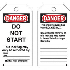 Do Not Operate Tag: 5-3/4" High, 3" Wide, Polyester, "DANGER"