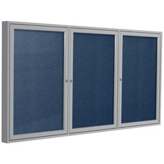 Cork Bulletin Boards; Bulletin Board Type: Enclosed Bulletin Board; Board Color: Blue; Board Material: Vinyl; Width (Inch): 72; Height (Inch): 48; Frame Material: Aluminum; Frame Color: Silver