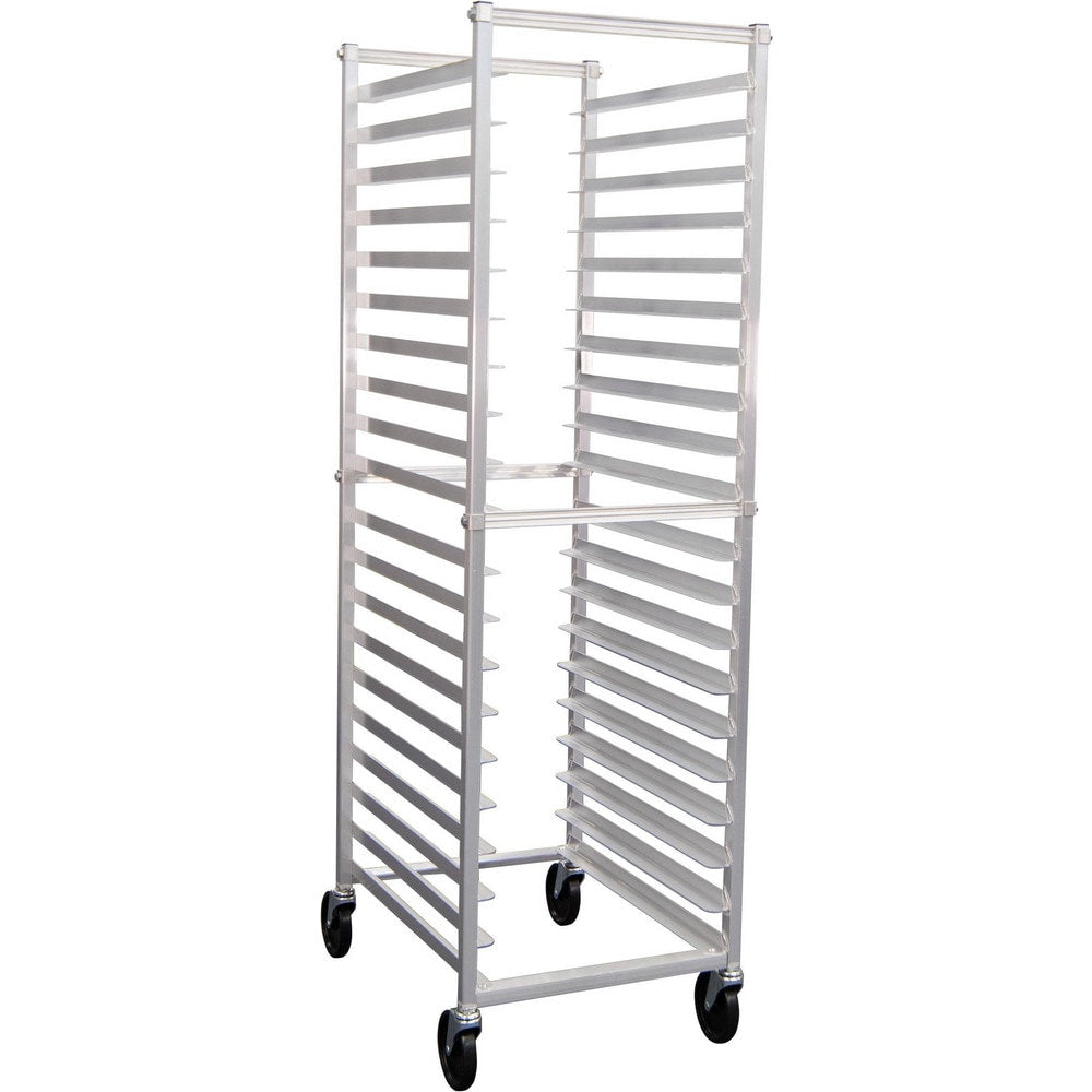 Bun Pan Rack Utility Cart: 26" Long, 21" Wide, Aluminum