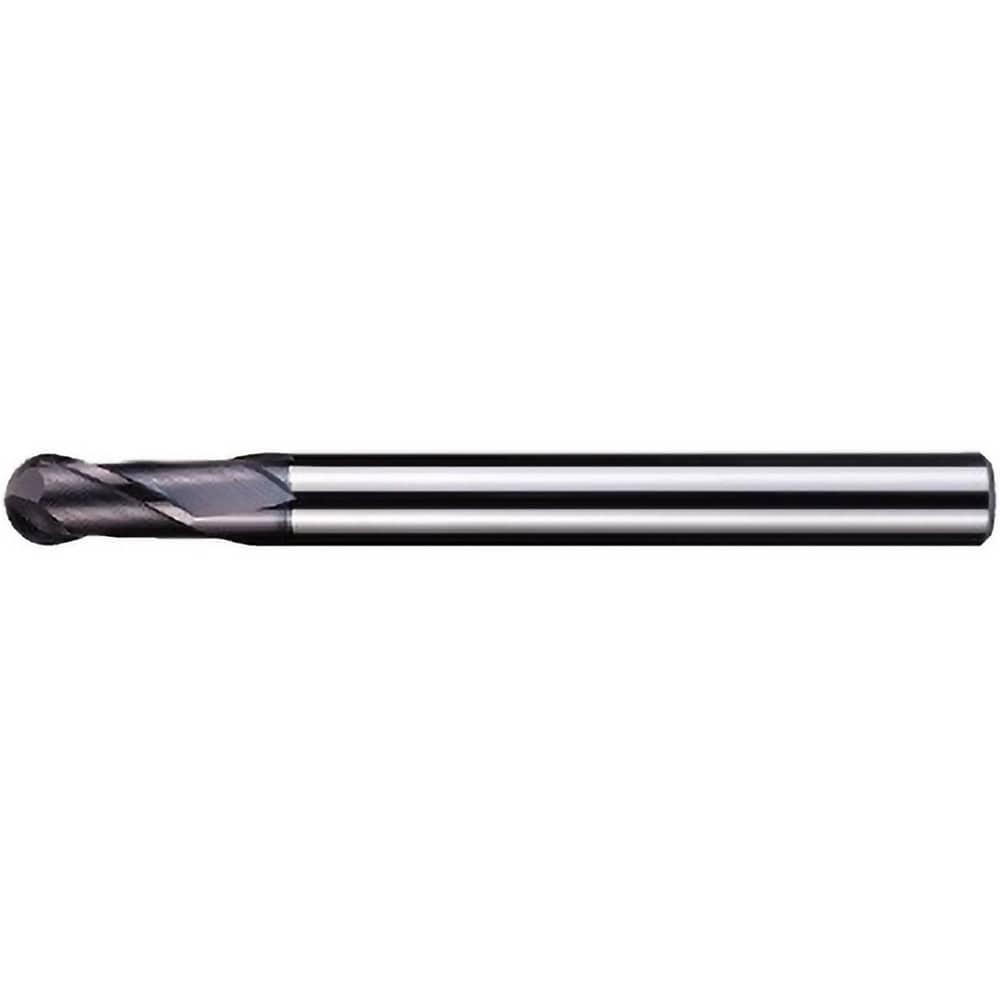 Ball End Mill: 1/8" Dia, 1/8" LOC, 2 Flute, Solid Carbide