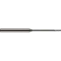 Ball End Mill: 1/16" Dia, 0.1860" LOC, 4 Flute, Solid Carbide