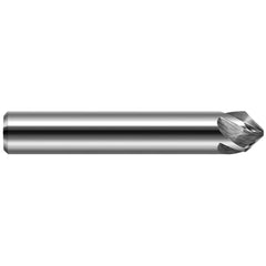 Chamfer Mill: 3/16" Dia, 3/16" Shank Dia, 5 Flute, Solid Carbide, Single End