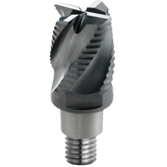 Roughing End Mill Heads; Mill Diameter (Decimal Inch): 1.0000; Pitch: Variable; Connection Type: Tapered, Threaded; End Type: Square; Material: Solid Carbide