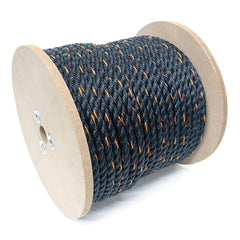 Rope; 1/2"X300' BLK/ORG POLYPROP TWIST TRUCK ROPE