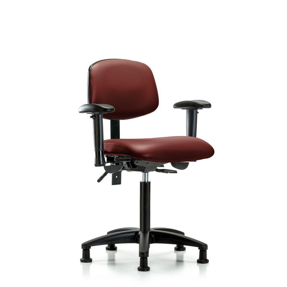 Ergonomic Multifunction Task Chair: Vinyl, 28-1/4" Seat Height, Borscht