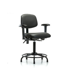 Ergonomic Multifunction Task Chair: Vinyl, 31" Seat Height, Carbon