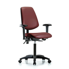 Ergonomic Multifunction Task Chair: Vinyl, 28-1/2" Seat Height, Borscht