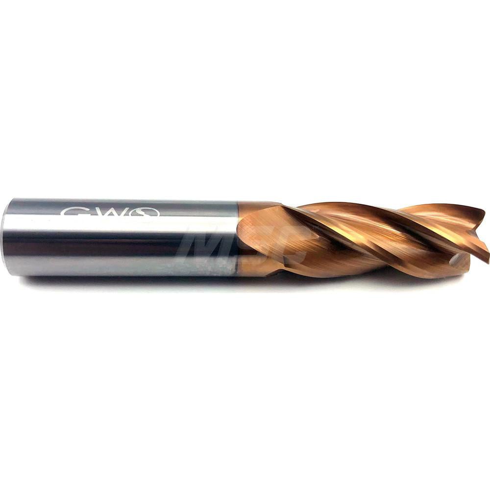 Corner Radius End Mill: 1/2" Dia, 1" LOC, FX7 Coated, Corner Radius End, Centercutting Series 1034