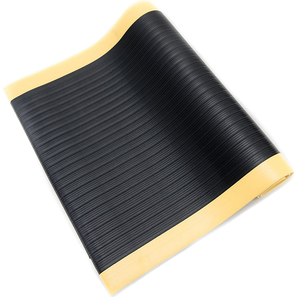 Anti-Fatigue Mat: 3' Length, 2' Wide, 3/8" Thick, Vinyl, Beveled Edge, Light-Duty