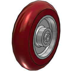 Caster Wheel: Polyurethane on Polyolefin, 8" Dia, 2" Wide, 1/2" Axle