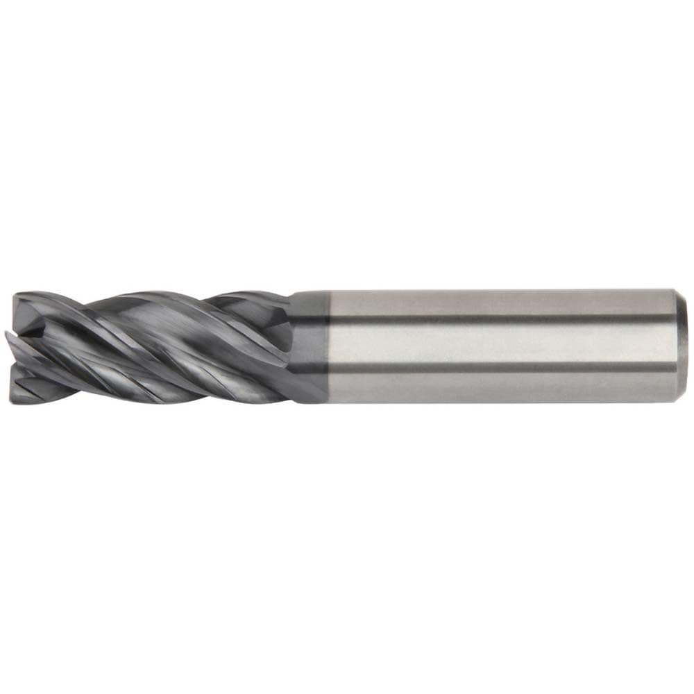 Square End Mill: 1/8" Dia, 1/2" LOC, 4 Flute, Solid Carbide