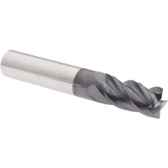 Corner Radius End Mill: 1/2" Dia, 1" LOC, 0.0100" Radius, 4 Flute, Solid Carbide