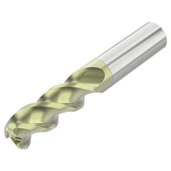 Corner Radius End Mill: 1/2" Dia, 1-1/4" LOC, 0.0900" Radius, 3 Flute, Solid Carbide