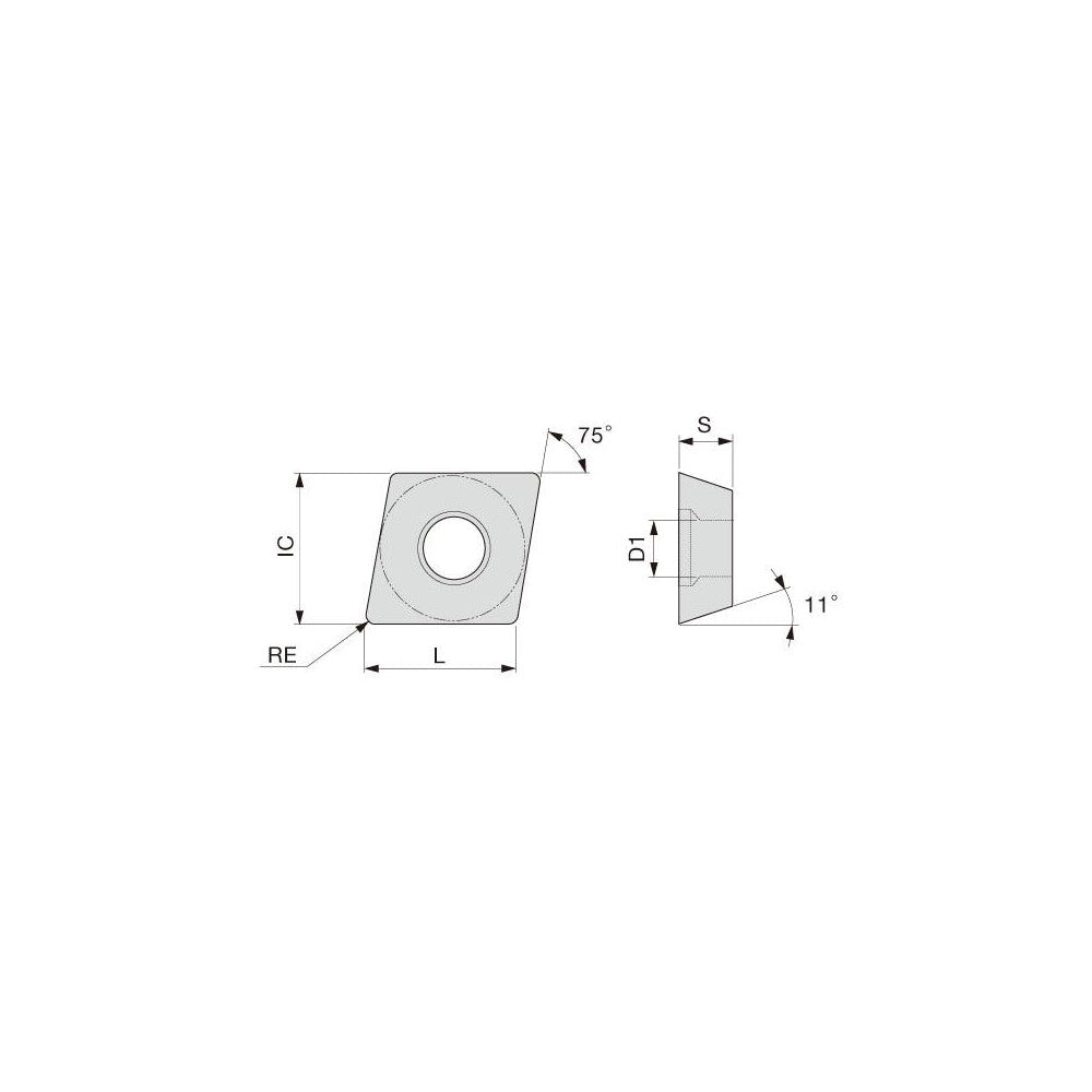 Boring Inserts; Insert Style: EPGT; Insert Size Code: 4.51.80; Insert Material: Carbide; Material Grade: M20, M30, P30, P20; Manufacturer Grade: SH725; Inscribed Circle (Inch): 9/64