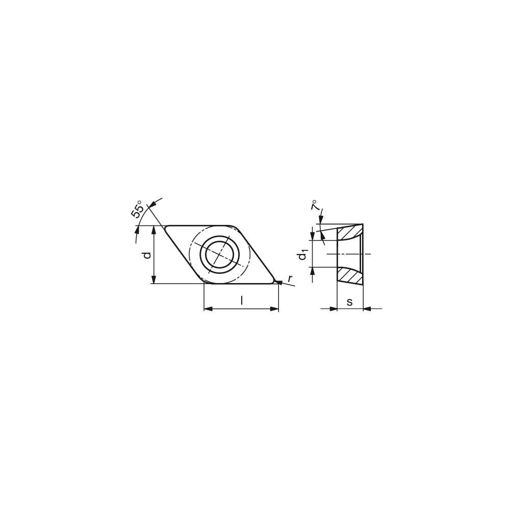 Turning Insert: DCMT32.51EN-29 H216T, Carbide