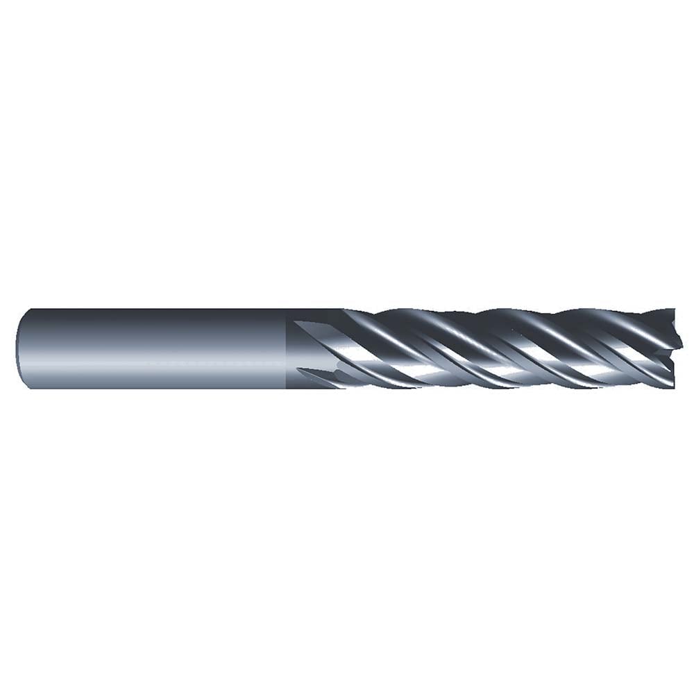 Roughing & Finishing End Mills; Mill Diameter (Fractional Inch): 1/8; Flute Type: Spiral; Number Of Flutes: 4; End Mill Material: Solid Carbide; Length of Cut (Inch): 3/4; Coating/Finish: AlCrN