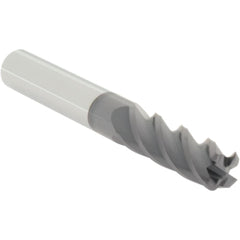 Corner Radius End Mill: 3/8" Dia, 1-1/8" LOC, 0.0600" Radius, 4 Flute, Solid Carbide