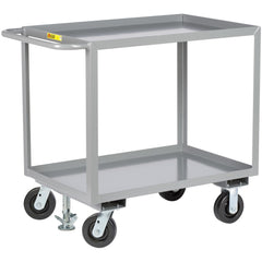 Heavy-Duty Shelf Utility Cart: 53-1/2" Long, 24" Wide, Steel, 3600 lb Capacity, Gray